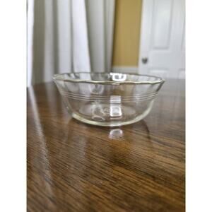 Vintage Corning Pyrex Scalloped 3 Ring Clear Glass 464 Custard Cup Ramekin 10oz